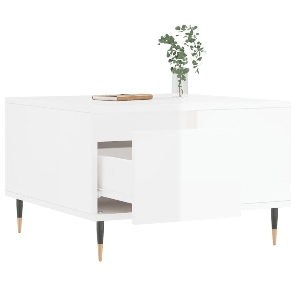 vidaXL Τραπεζάκι Σαλονιού Γυαλ. Λευκό 55x55x36,5 εκ. Επεξεργ. Ξύλο