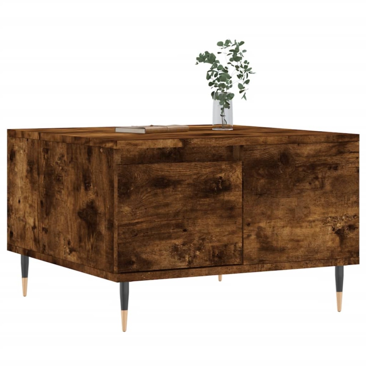 vidaXL Τραπεζάκι Σαλονιού Καπνιστή Δρυς 55x55x36,5εκ. Επεξεργασμ. Ξύλο