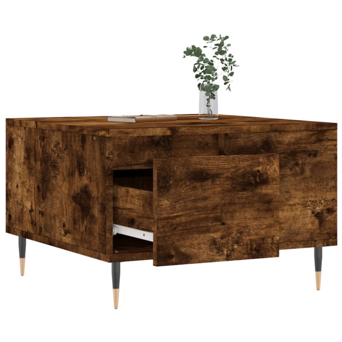 vidaXL Τραπεζάκι Σαλονιού Καπνιστή Δρυς 55x55x36,5εκ. Επεξεργασμ. Ξύλο