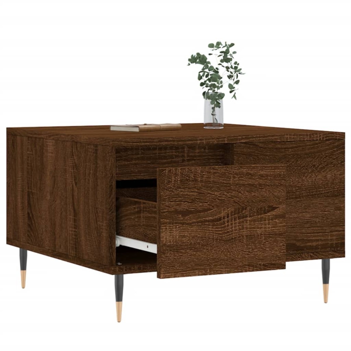 vidaXL Τραπεζάκι Σαλονιού Καφέ Δρυς 55x55x36,5 εκ. Επεξεργασμένο Ξύλο