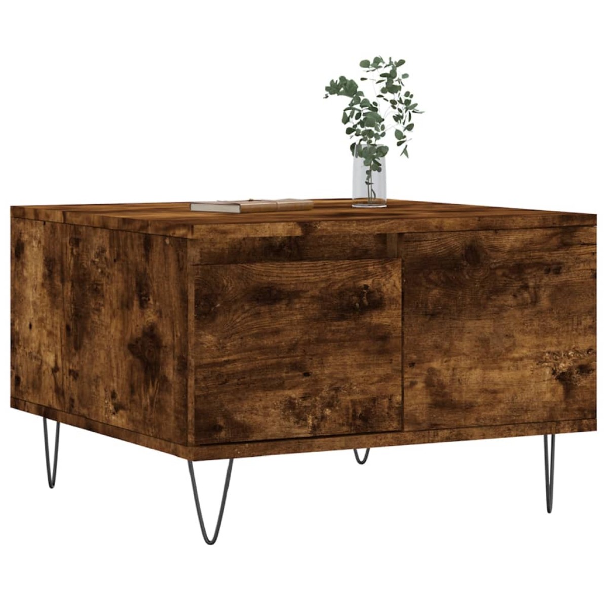 vidaXL Τραπεζάκι Σαλονιού Καπνιστή Δρυς 55x55x36,5εκ. Επεξεργασμ. Ξύλο