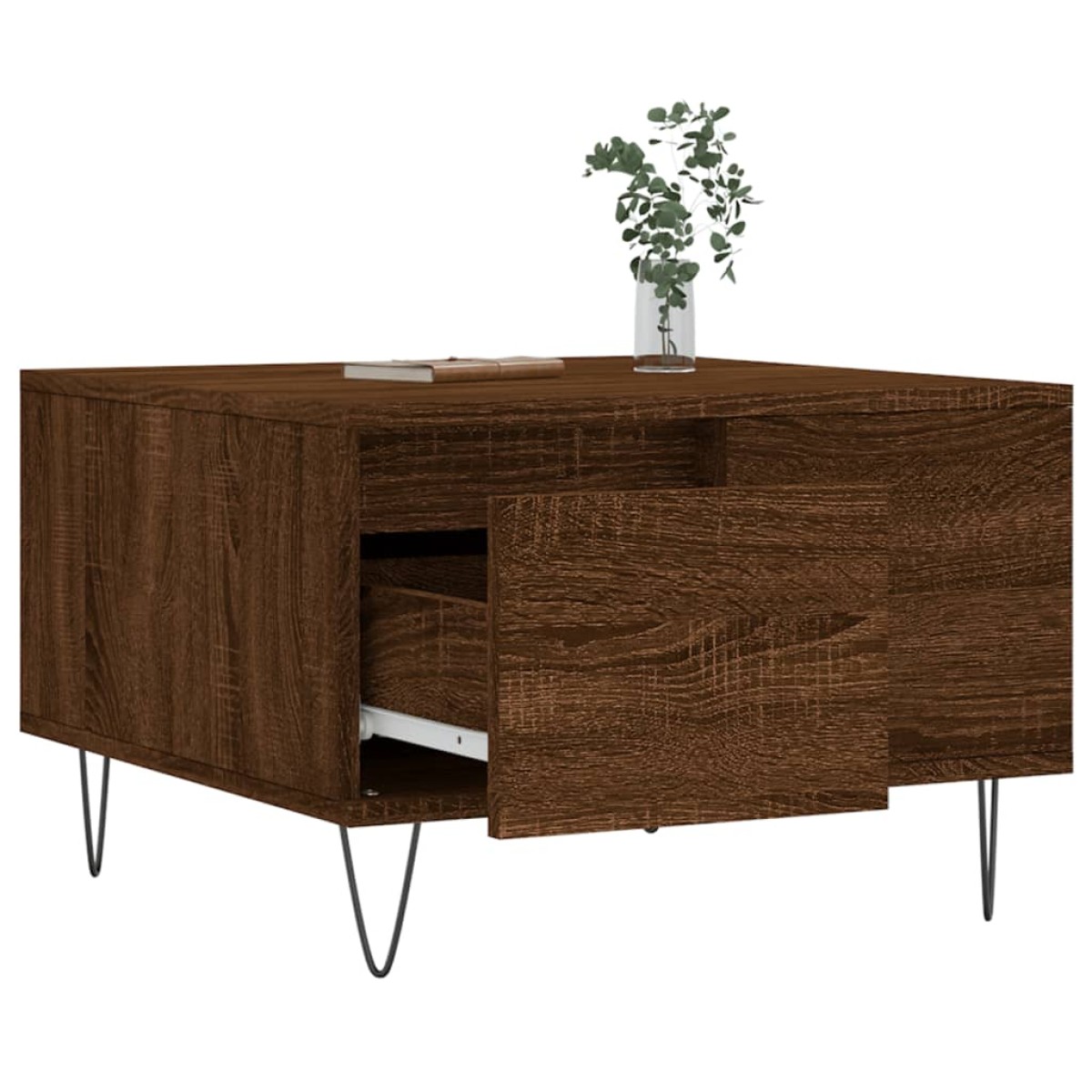 vidaXL Τραπεζάκι Σαλονιού Καφέ Δρυς 55x55x36,5 εκ. Επεξεργασμένο Ξύλο