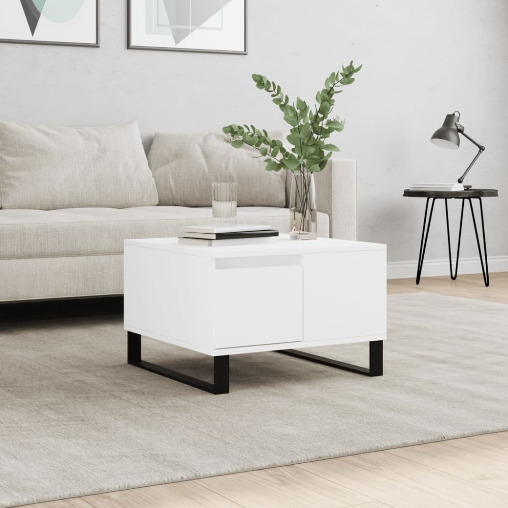 vidaXL Τραπεζάκι Σαλονιού Λευκό 55x55x36,5 εκ. από Επεξεργασμένο Ξύλο