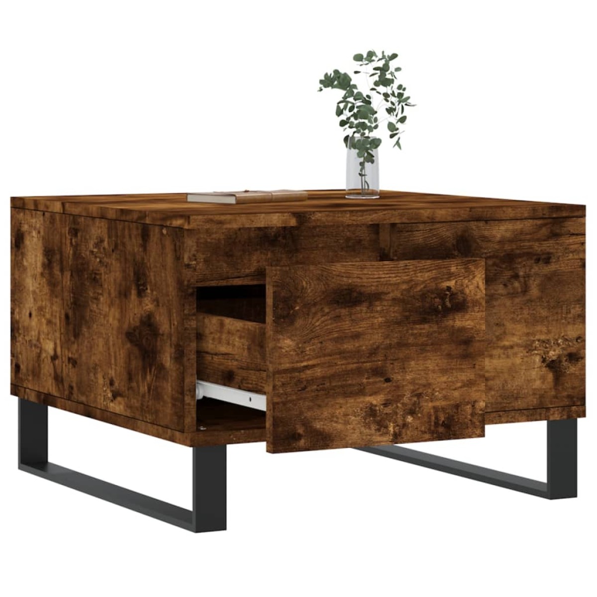 vidaXL Τραπεζάκι Σαλονιού Καπνιστή Δρυς 55x55x36,5εκ. Επεξεργασμ. Ξύλο