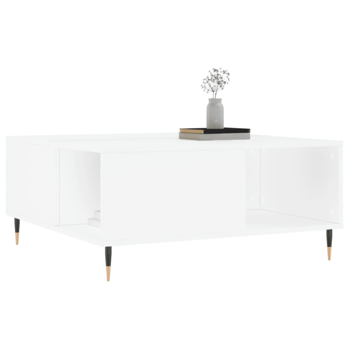 vidaXL Τραπεζάκι Σαλονιού Λευκό 80 x 80 x 36,5 εκ. Επεξεργασμένο Ξύλο