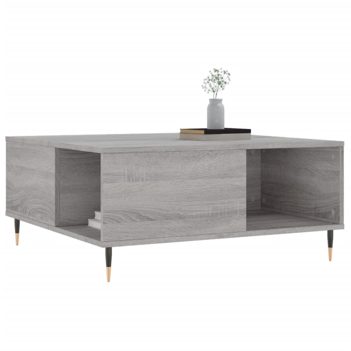 vidaXL Τραπεζάκι Σαλονιού Γκρι Sonoma 80x80x36,5εκ. Επεξεργασμένο Ξύλο
