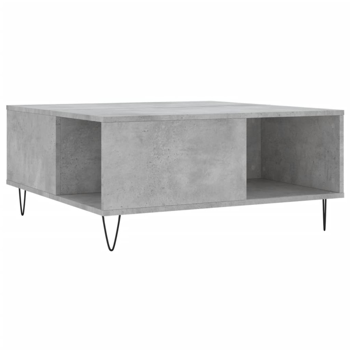 vidaXL Τραπεζάκι Σαλονιού Γκρι Σκυροδ. 80x80x36,5 εκ. Επεξεργ. Ξύλο