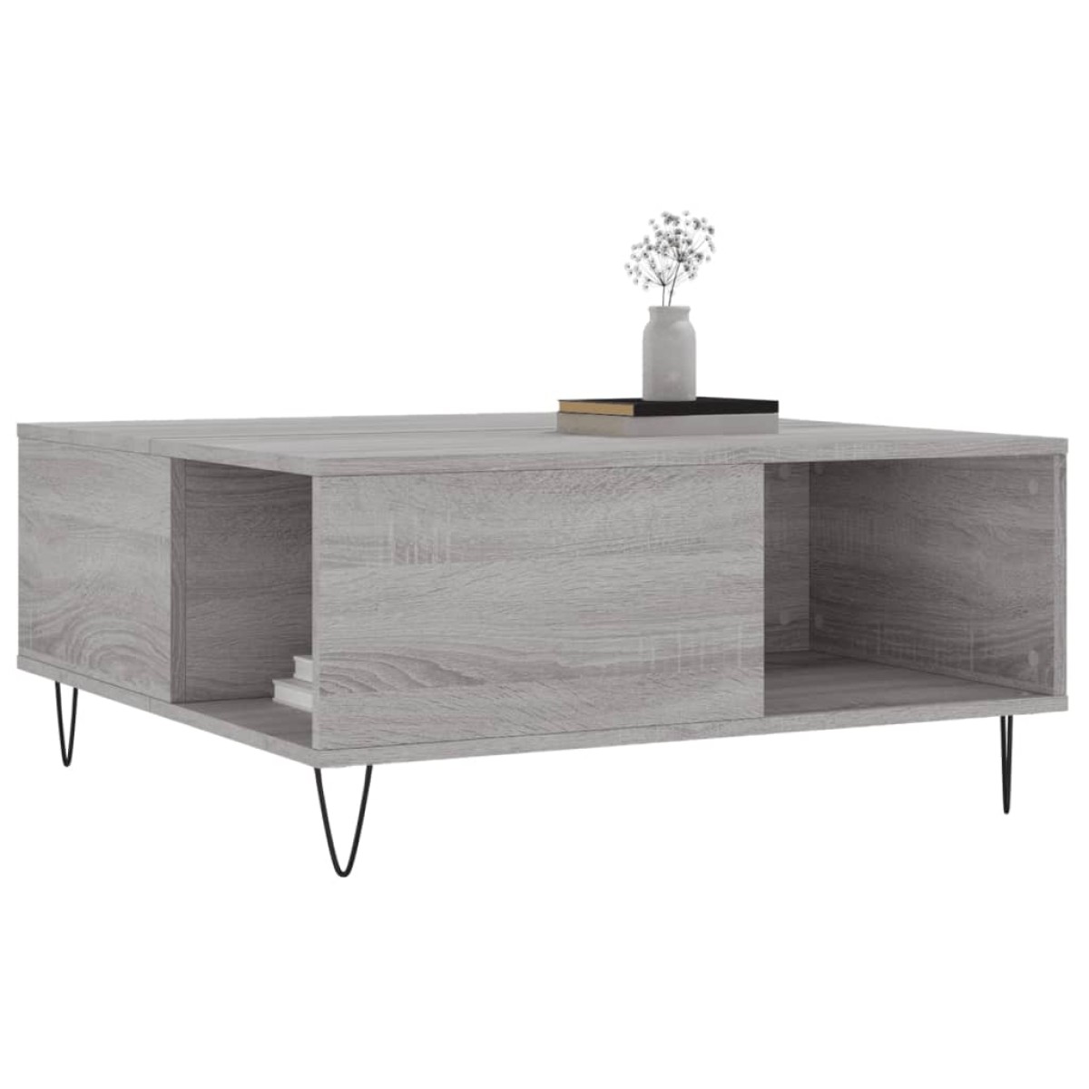 vidaXL Τραπεζάκι Σαλονιού Γκρι Sonoma 80x80x36,5εκ. Επεξεργασμένο Ξύλο