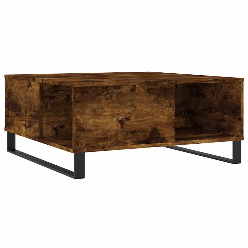 vidaXL Τραπεζάκι Σαλονιού Καπνιστή Δρυς 80x80x36,5εκ. Επεξεργασμ. Ξύλο
