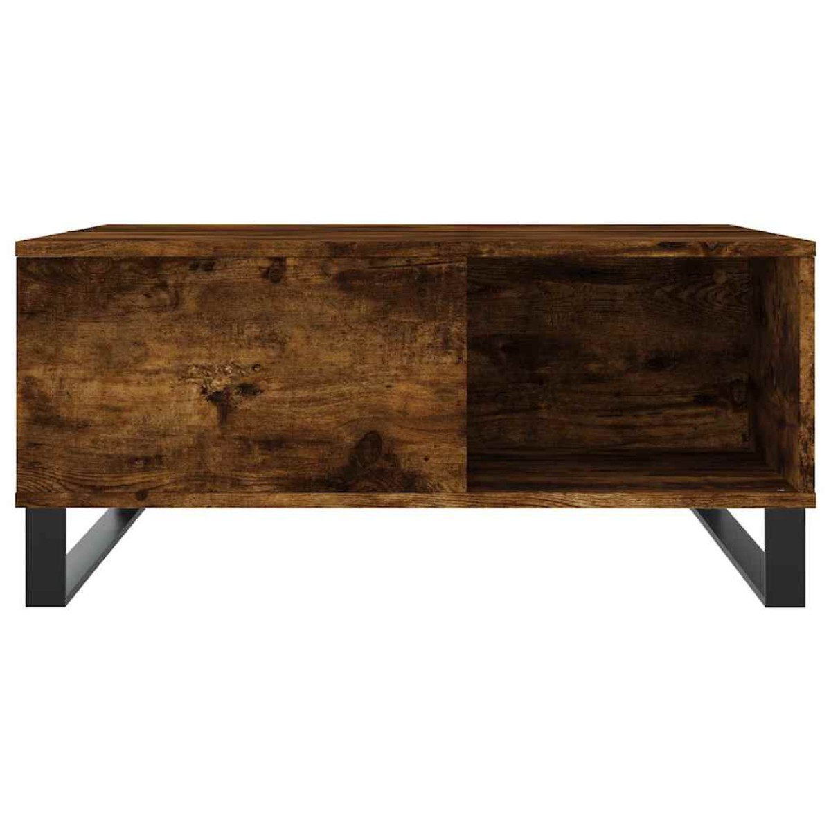 vidaXL Τραπεζάκι Σαλονιού Καπνιστή Δρυς 80x80x36,5εκ. Επεξεργασμ. Ξύλο