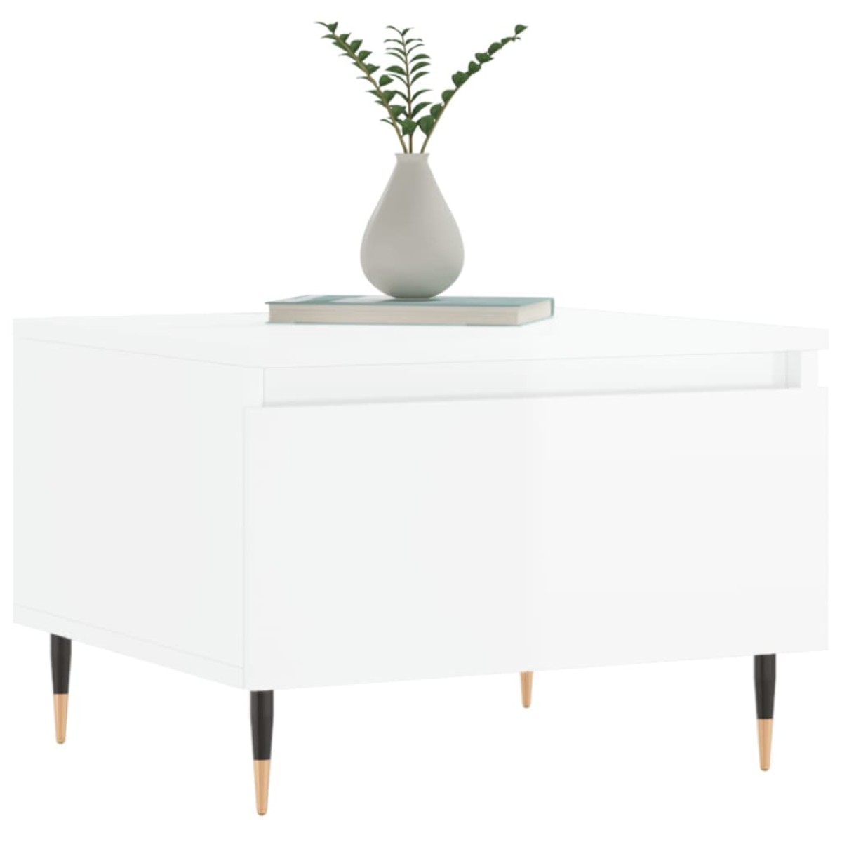 vidaXL Τραπεζάκια Σαλονιού 2 τεμ. Γυαλ. Λευκό 50x46x35 εκ. Επεξ. Ξύλο