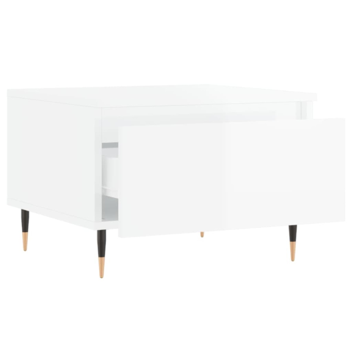 vidaXL Τραπεζάκια Σαλονιού 2 τεμ. Γυαλ. Λευκό 50x46x35 εκ. Επεξ. Ξύλο