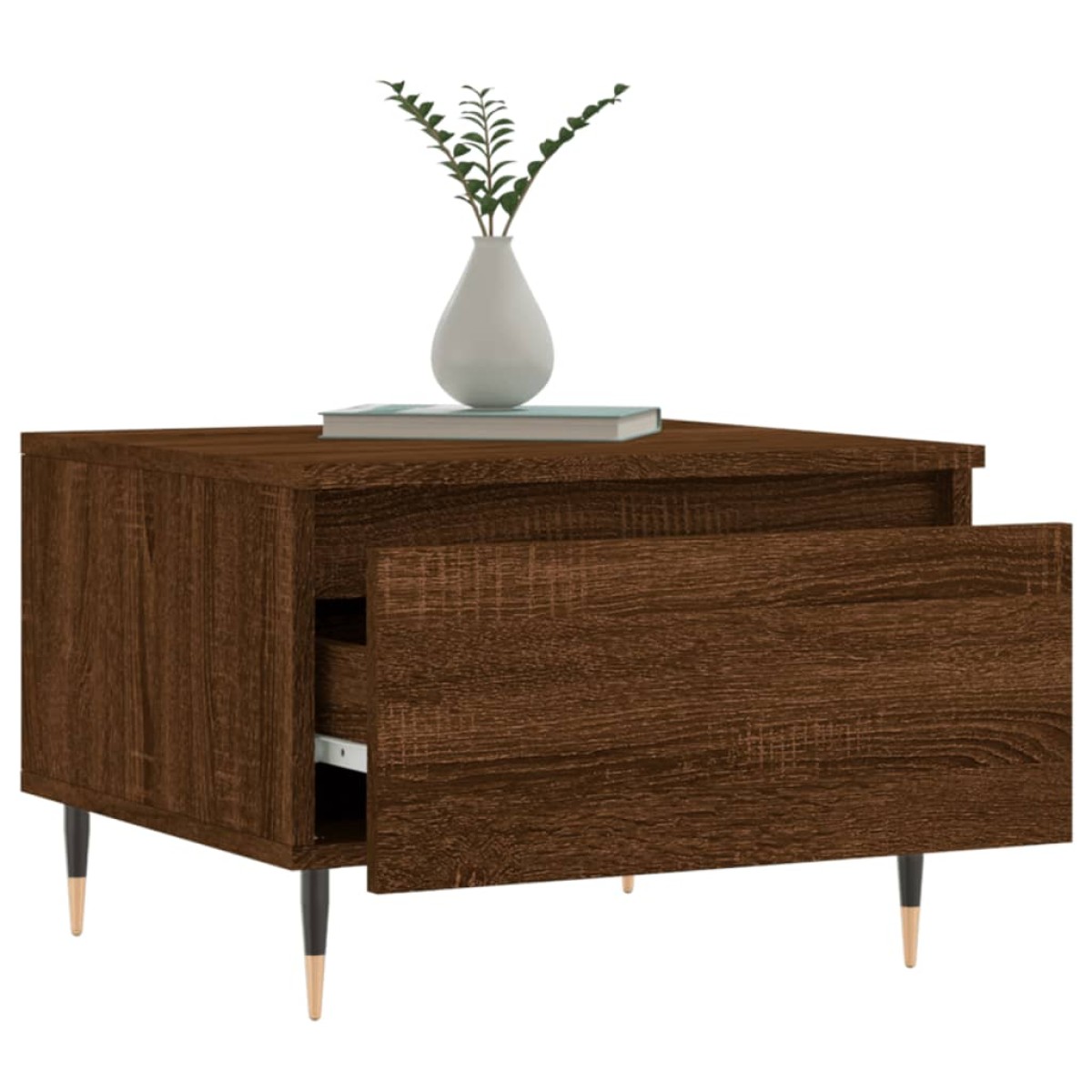 vidaXL Τραπεζάκια Σαλονιού 2 τεμ. Καφέ Δρυς 50x46x35 εκ. Επεξ. Ξύλο