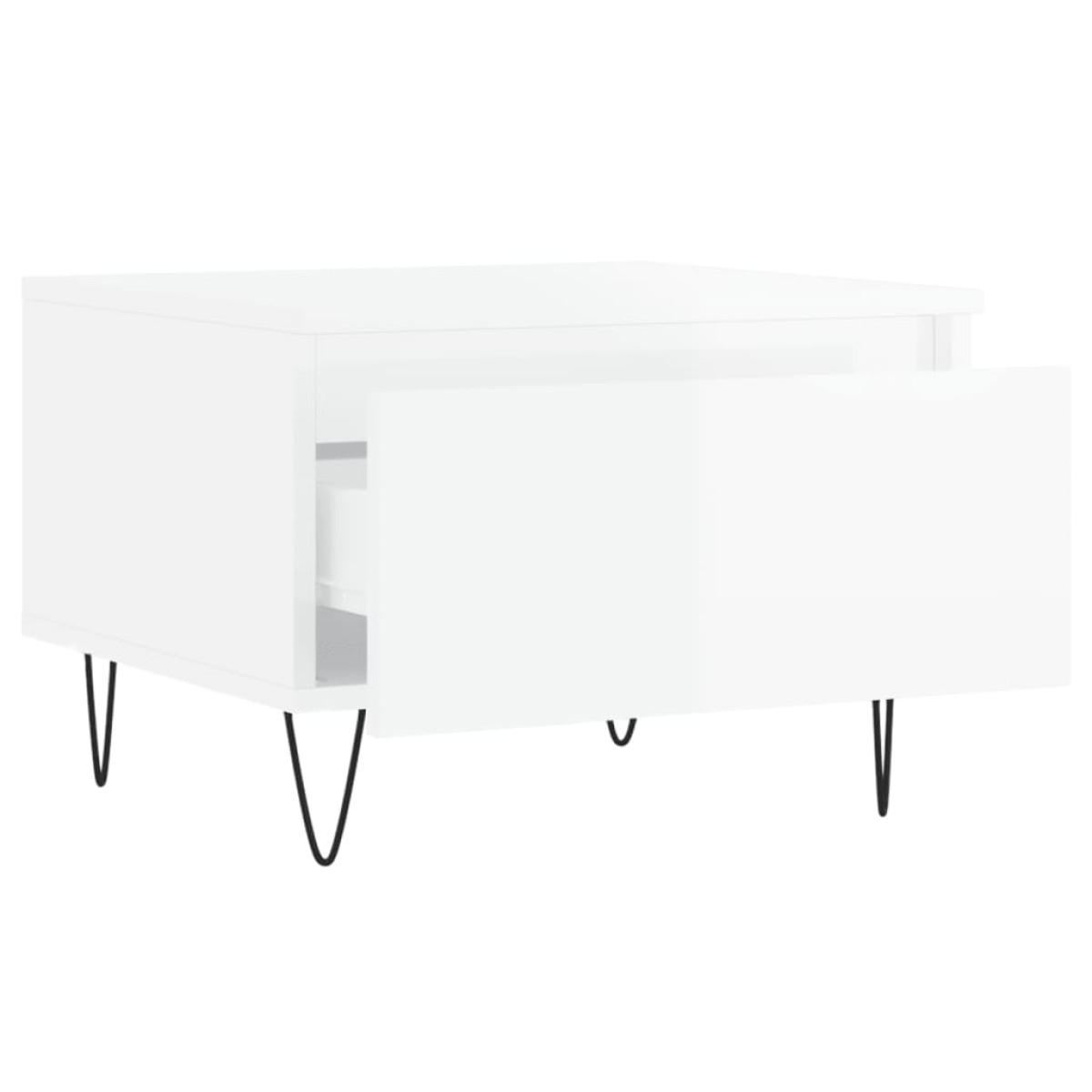 vidaXL Τραπεζάκια Σαλονιού 2 τεμ. Γυαλ. Λευκό 50x46x35 εκ. Επεξ. Ξύλο