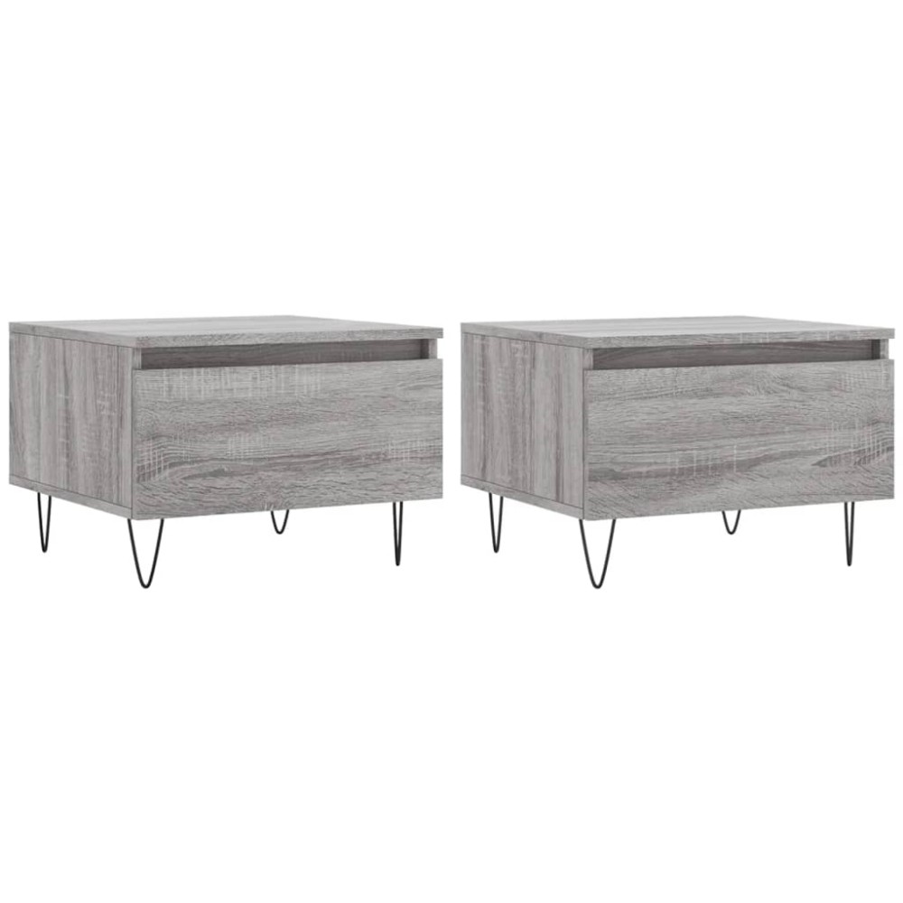 vidaXL Τραπεζάκια Σαλονιού 2 τεμ. Γκρι Sonoma 50x46x35 εκ. Επεξ. Ξύλο