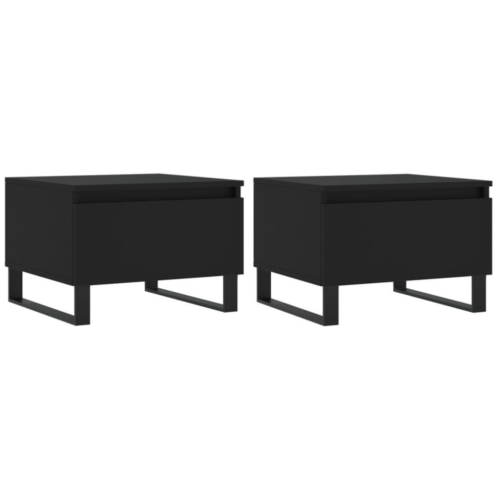 vidaXL Τραπεζάκια Σαλονιού 2 τεμ. Μαύρα 50 x 46 x 35 εκ. Επεξεργ. Ξύλο