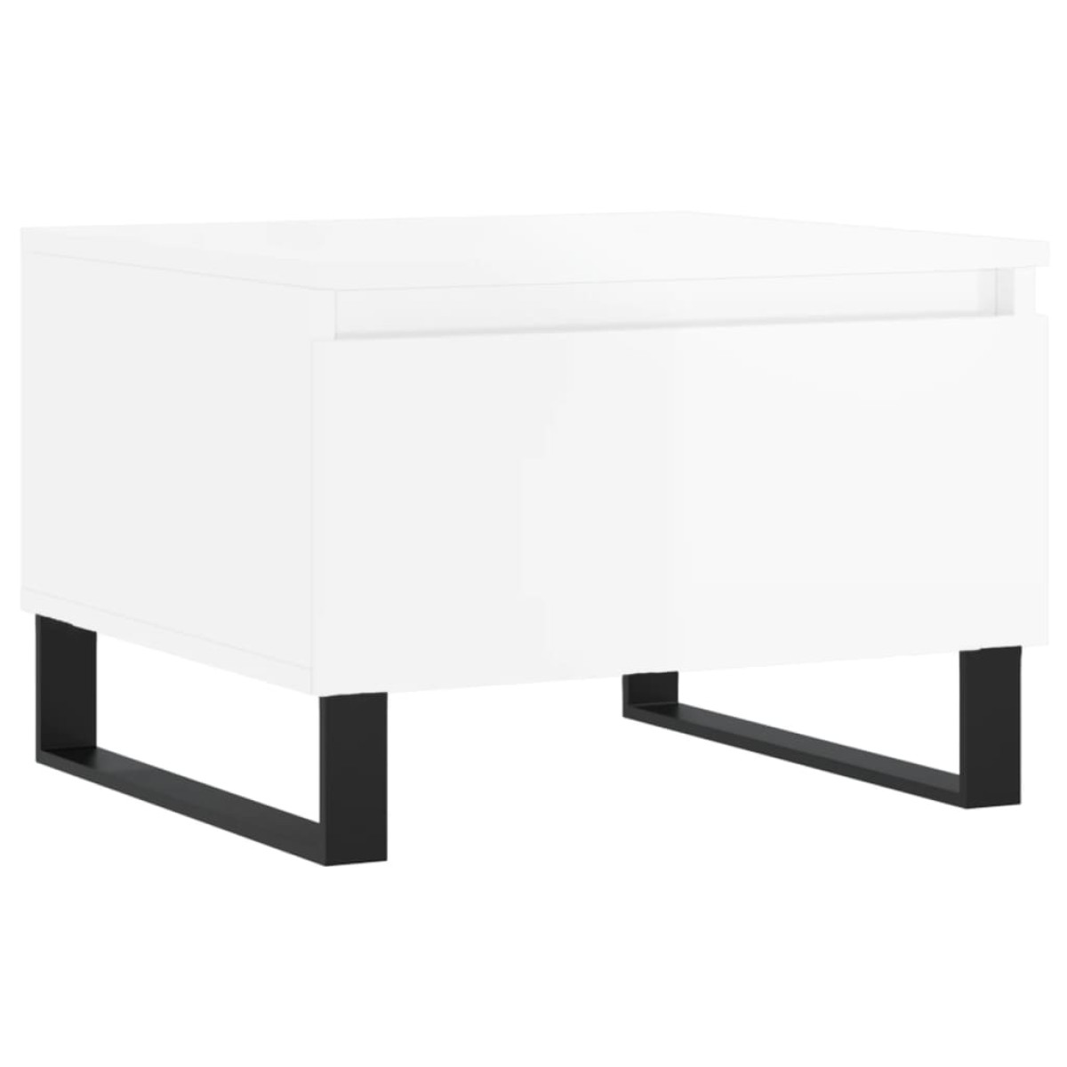 vidaXL Τραπεζάκια Σαλονιού 2 τεμ. Γυαλ. Λευκό 50x46x35 εκ. Επεξ. Ξύλο