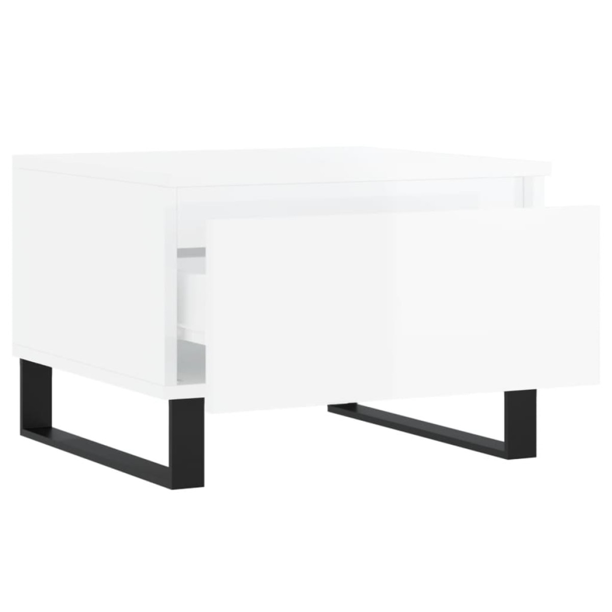 vidaXL Τραπεζάκια Σαλονιού 2 τεμ. Γυαλ. Λευκό 50x46x35 εκ. Επεξ. Ξύλο