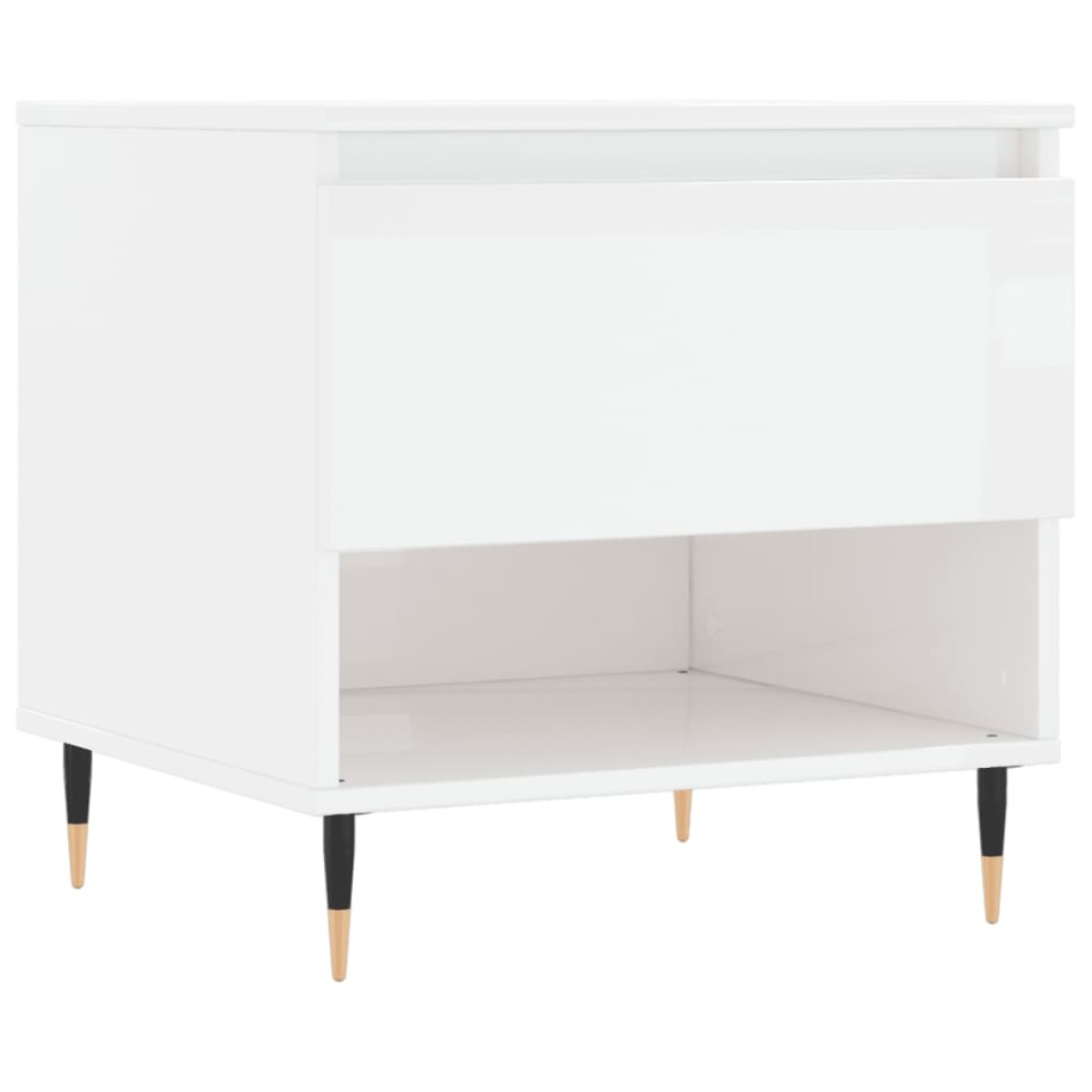 vidaXL Τραπεζάκια Σαλονιού 2 τεμ. Γυαλ. Λευκό 50x46x50 εκ. Επεξ. Ξύλο