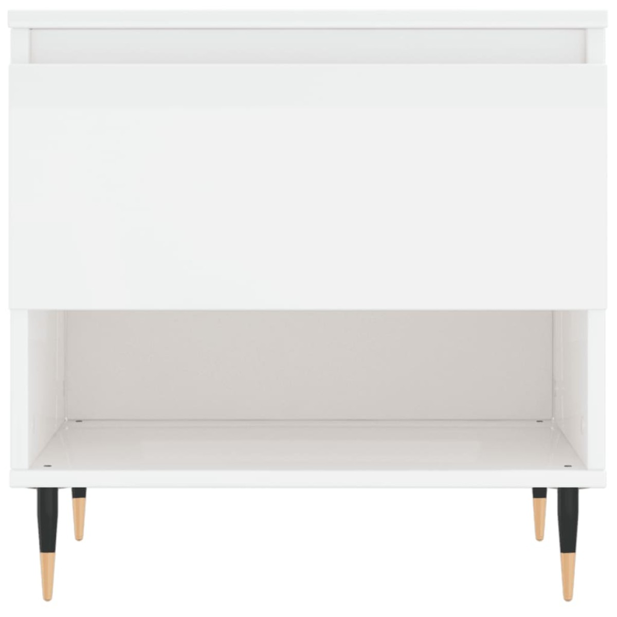 vidaXL Τραπεζάκια Σαλονιού 2 τεμ. Γυαλ. Λευκό 50x46x50 εκ. Επεξ. Ξύλο