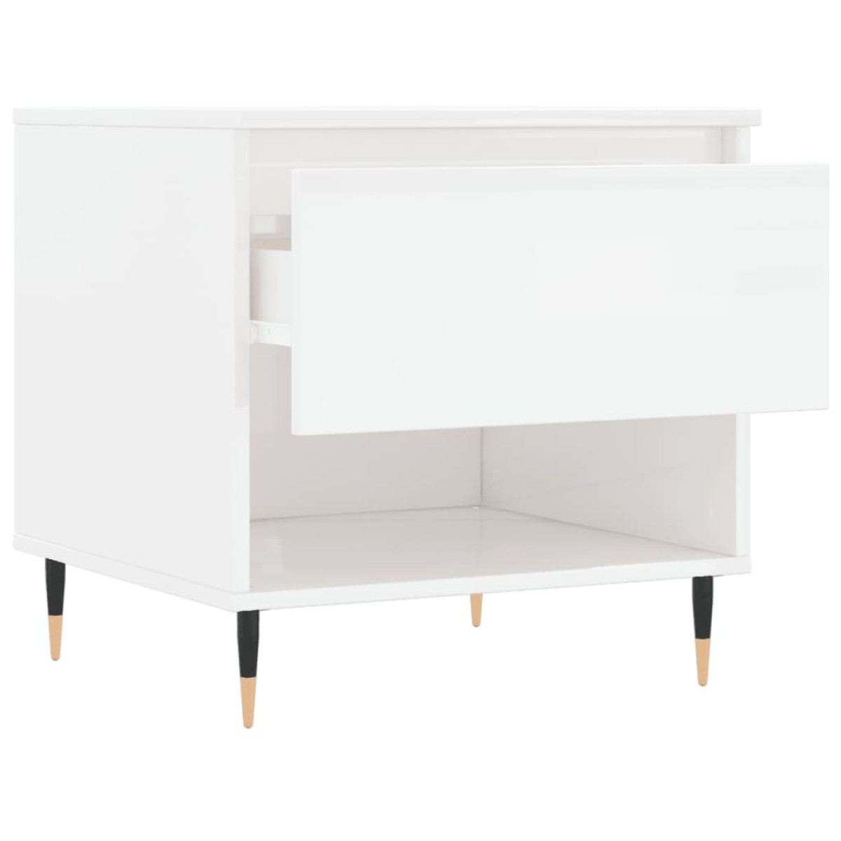 vidaXL Τραπεζάκια Σαλονιού 2 τεμ. Γυαλ. Λευκό 50x46x50 εκ. Επεξ. Ξύλο