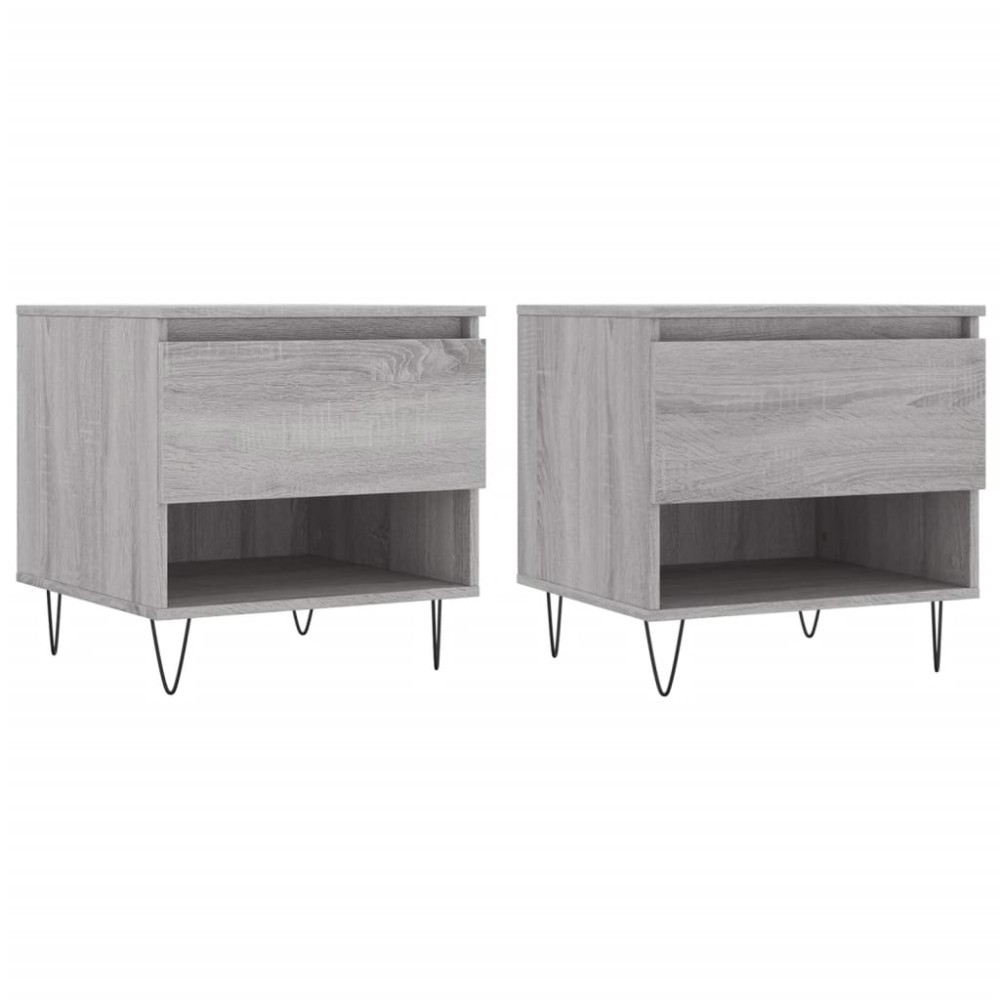 vidaXL Τραπεζάκια Σαλονιού 2 τεμ. Γκρι Sonoma 50x46x50 εκ. Επεξ. Ξύλο