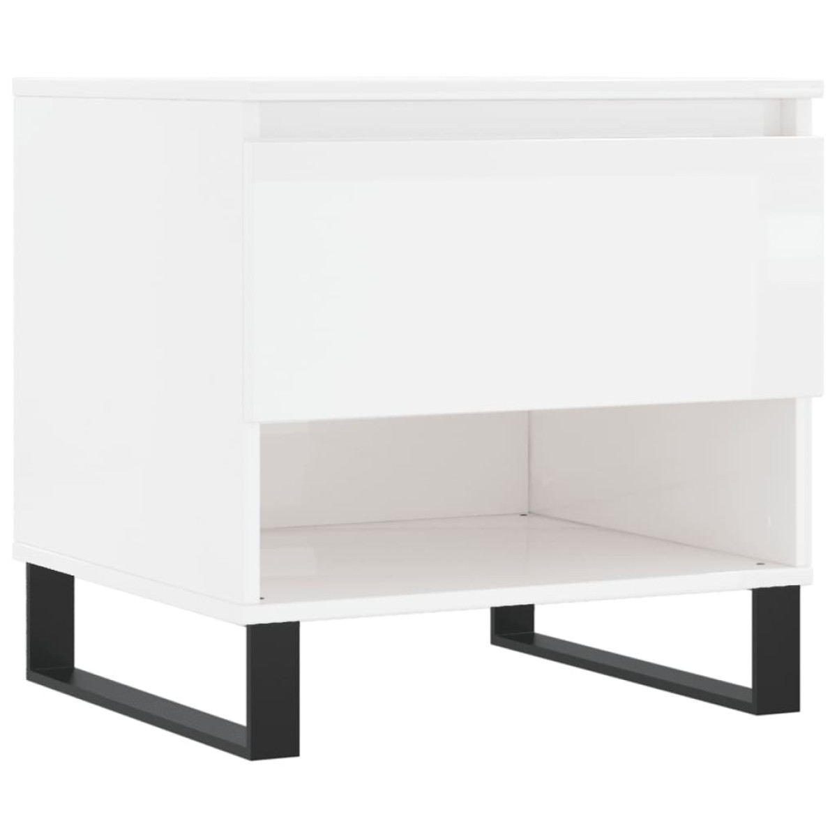 vidaXL Τραπεζάκια Σαλονιού 2 τεμ. Γυαλ. Λευκό 50x46x50 εκ. Επεξ. Ξύλο