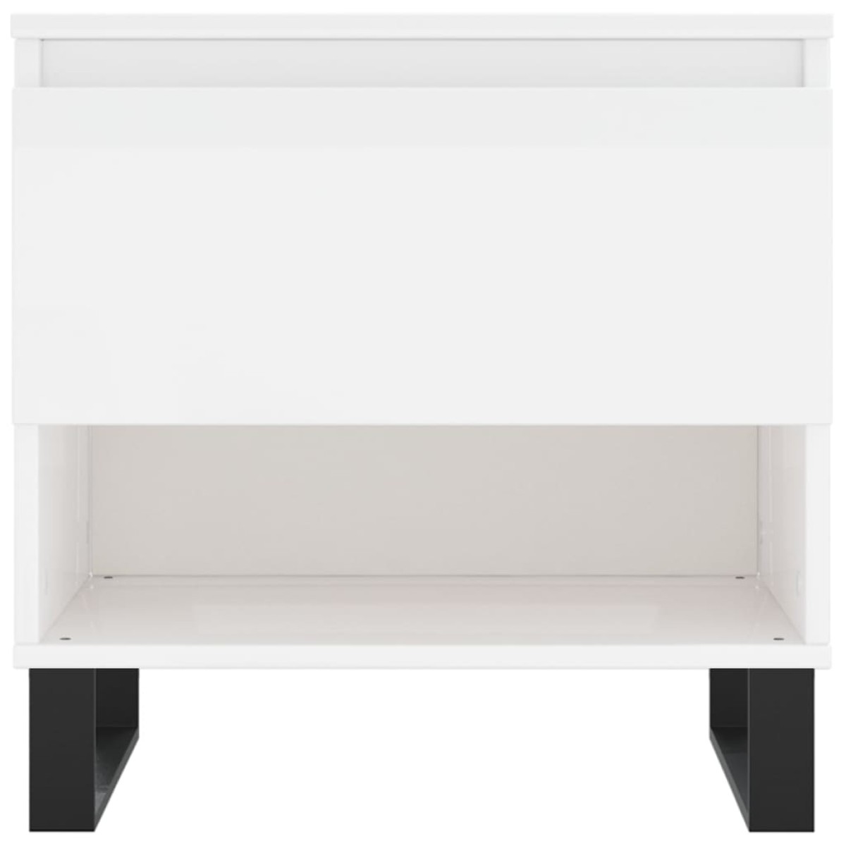vidaXL Τραπεζάκια Σαλονιού 2 τεμ. Γυαλ. Λευκό 50x46x50 εκ. Επεξ. Ξύλο