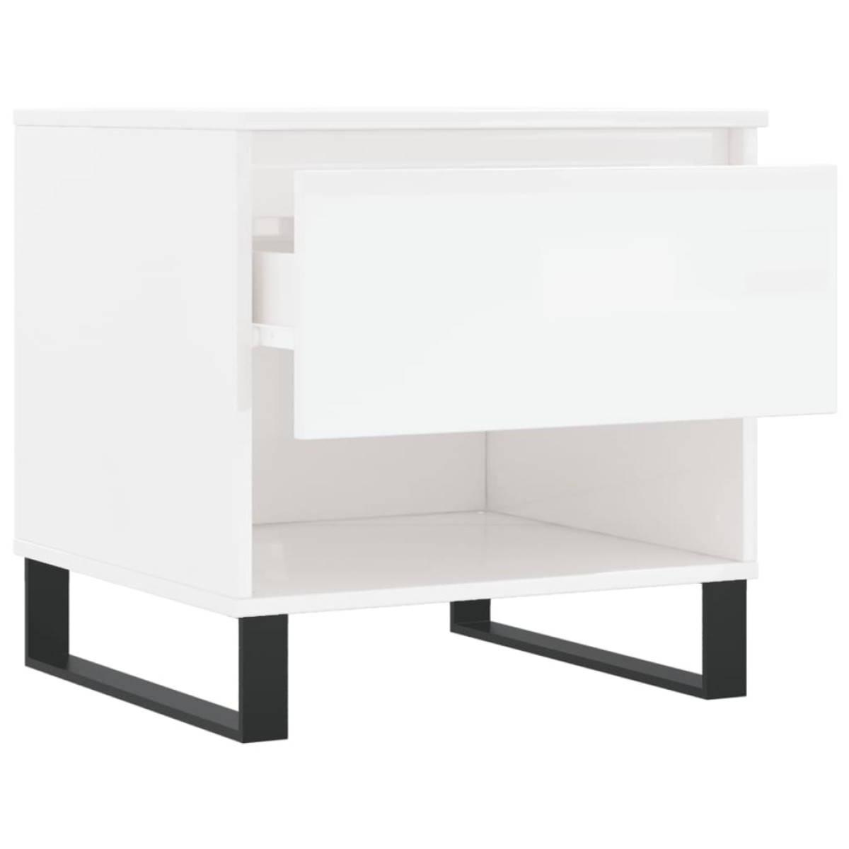vidaXL Τραπεζάκια Σαλονιού 2 τεμ. Γυαλ. Λευκό 50x46x50 εκ. Επεξ. Ξύλο