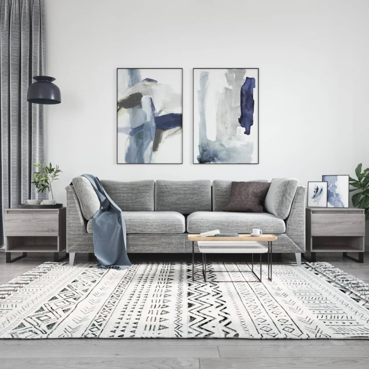 vidaXL Τραπεζάκια Σαλονιού 2 τεμ. Γκρι Sonoma 50x46x50 εκ. Επεξ. Ξύλο