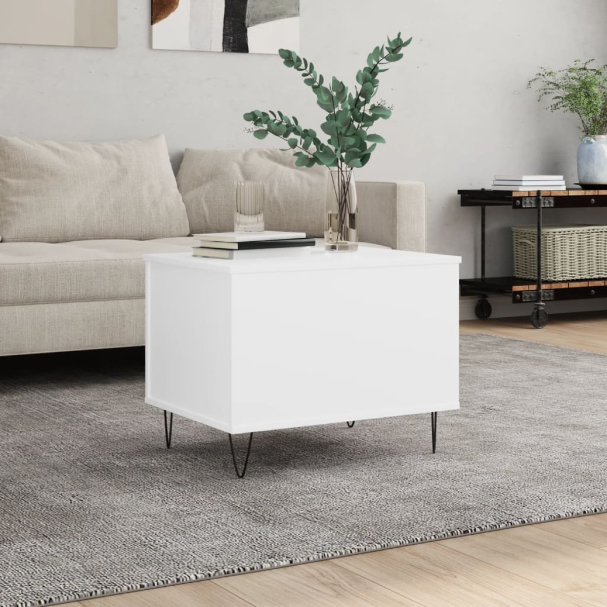 vidaXL Τραπεζάκι Σαλονιού Λευκό 60x44,5x45 εκ. από Επεξεργασμένο Ξύλο