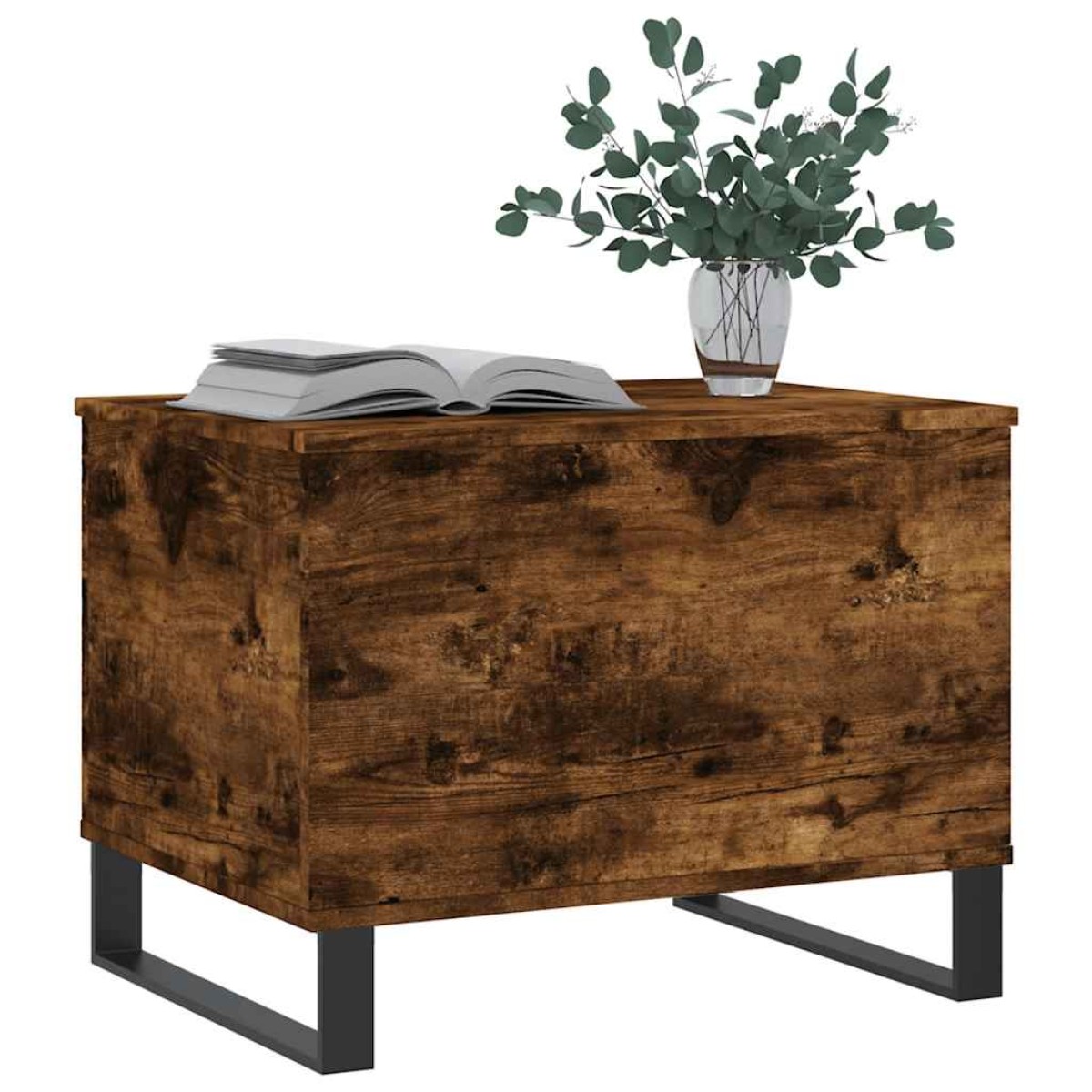 vidaXL Τραπεζάκι Σαλονιού Καπνιστή Δρυς 60x44,5x45 εκ. Επεξ. Ξύλο