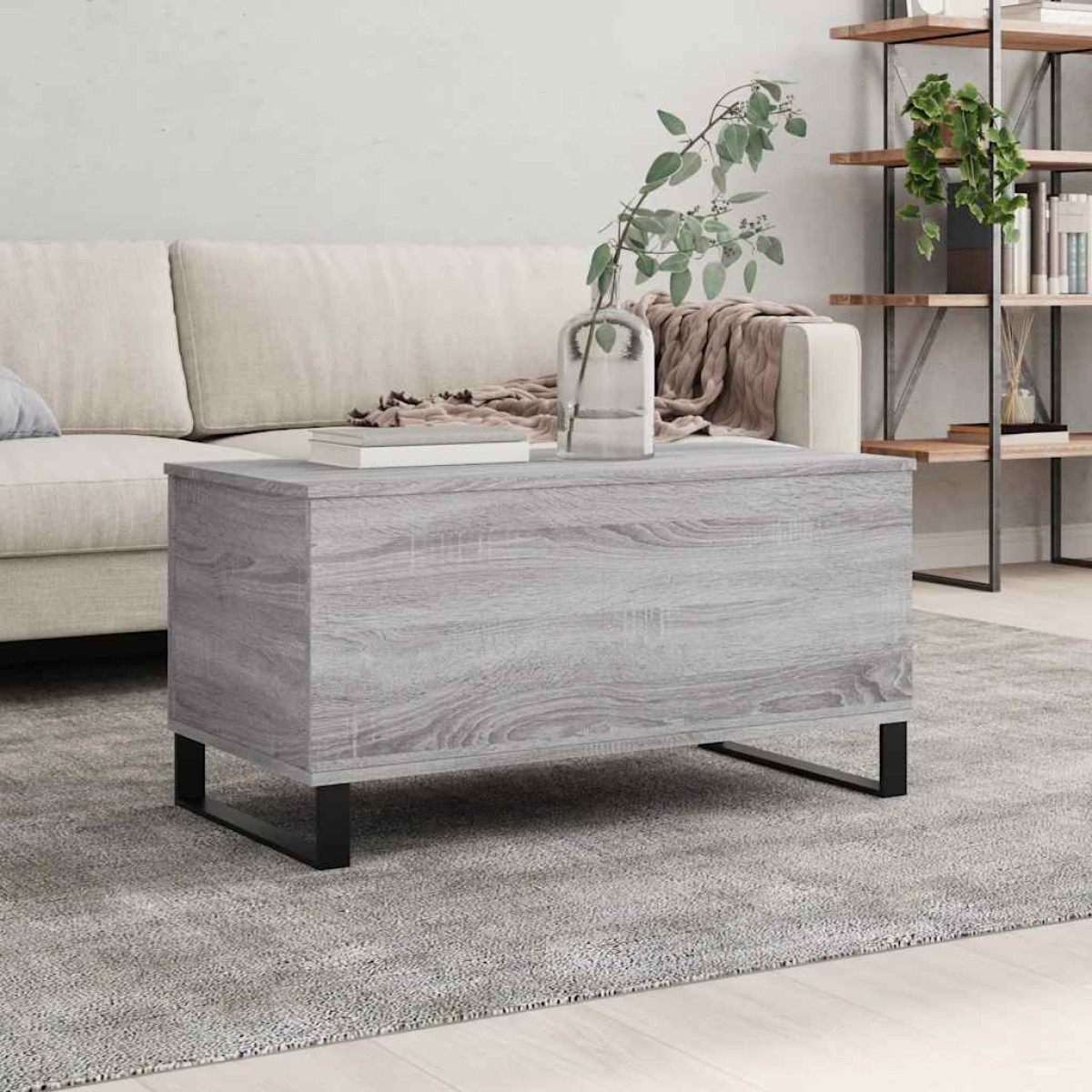 vidaXL Τραπεζάκι Σαλονιού Γκρι Sonoma 90x44,5x45 εκ.Επεξεργασμένο Ξύλο