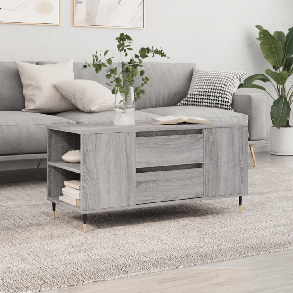 vidaXL Τραπεζάκι Σαλονιού Γκρι Sonoma 102x44,5x50 εκ.
