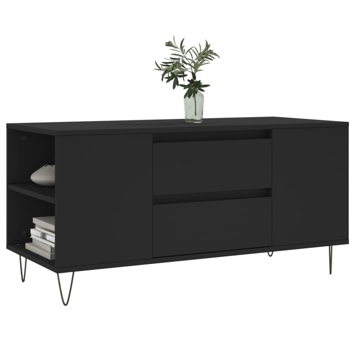 vidaXL Τραπεζάκι Σαλονιού Μαύρο 102x44,5x50 εκ. από Επεξεργασμένο Ξύλο