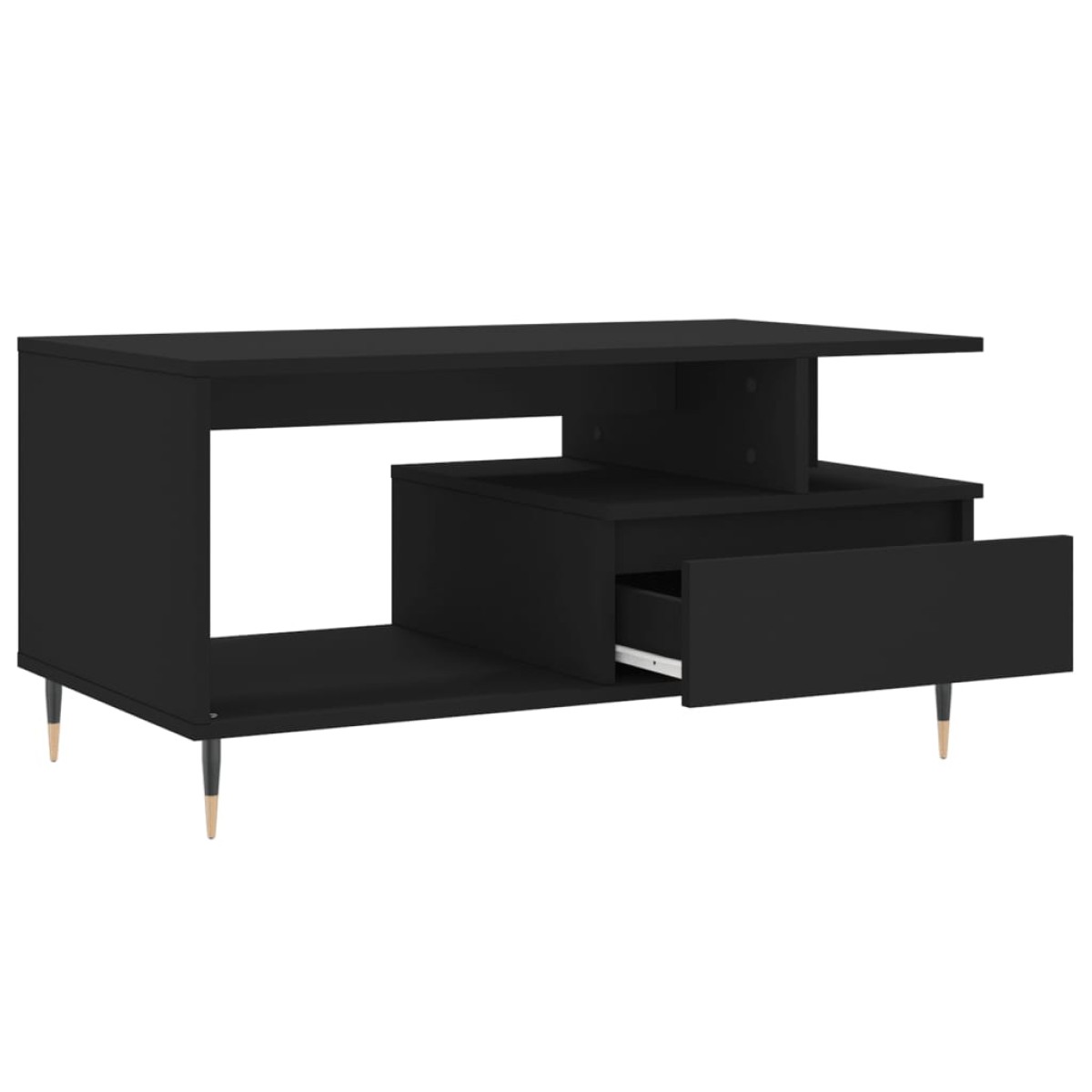 vidaXL Τραπεζάκι Σαλονιού Μαύρο 90x49x45 εκ. Επεξεργασμένο Ξύλο