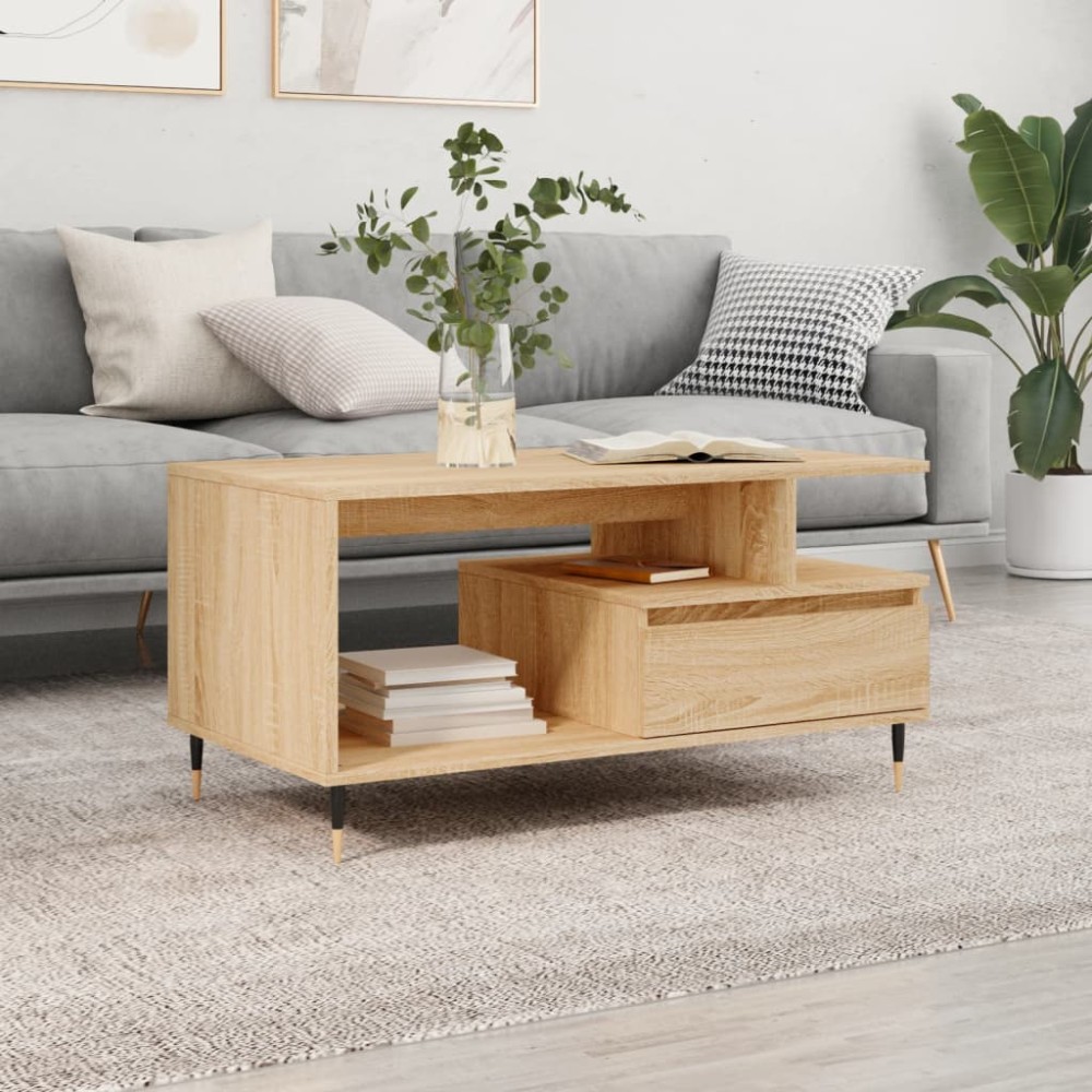 vidaXL Τραπεζάκι Σαλονιού Sonoma Δρυς 90x49x45 εκ. Επεξεργασμένο Ξύλο