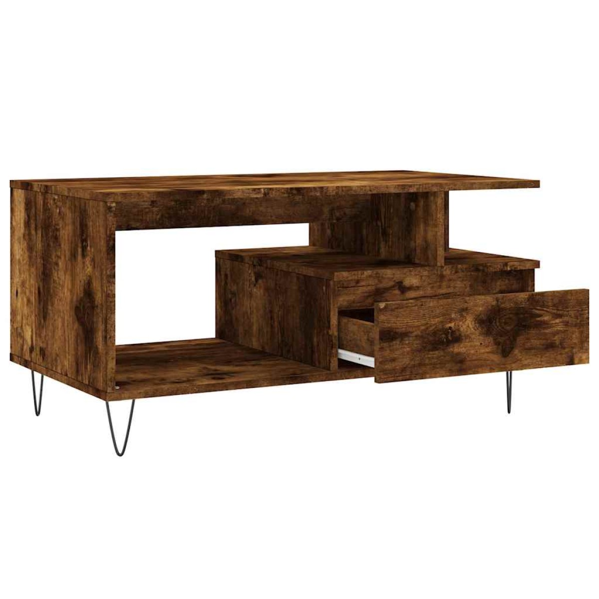 vidaXL Τραπεζάκι Σαλονιού Καπνιστή Δρυς 90x49x45 εκ. Επεξεργασμ. Ξύλο
