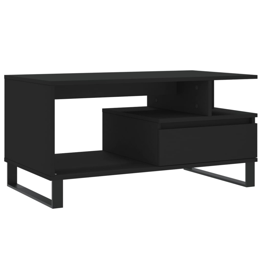 vidaXL Τραπεζάκι Σαλονιού Μαύρο 90x49x45 εκ. Επεξεργασμένο Ξύλο