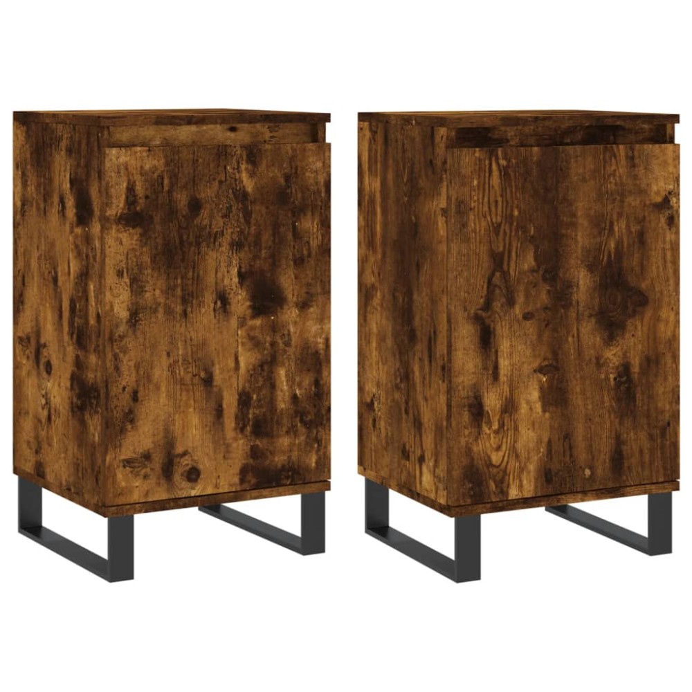vidaXL Ντουλάπια 2 τεμ. Καπνιστή Δρυς 40x35x70 εκ. από Επεξεργ. Ξύλο