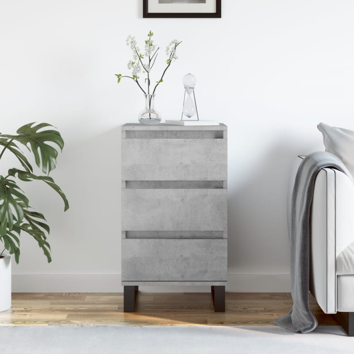 vidaXL Συρταριέρα Γκρι Σκυροδ. 40 x 35 x 70 εκ. από Επεξεργασμένο Ξύλο