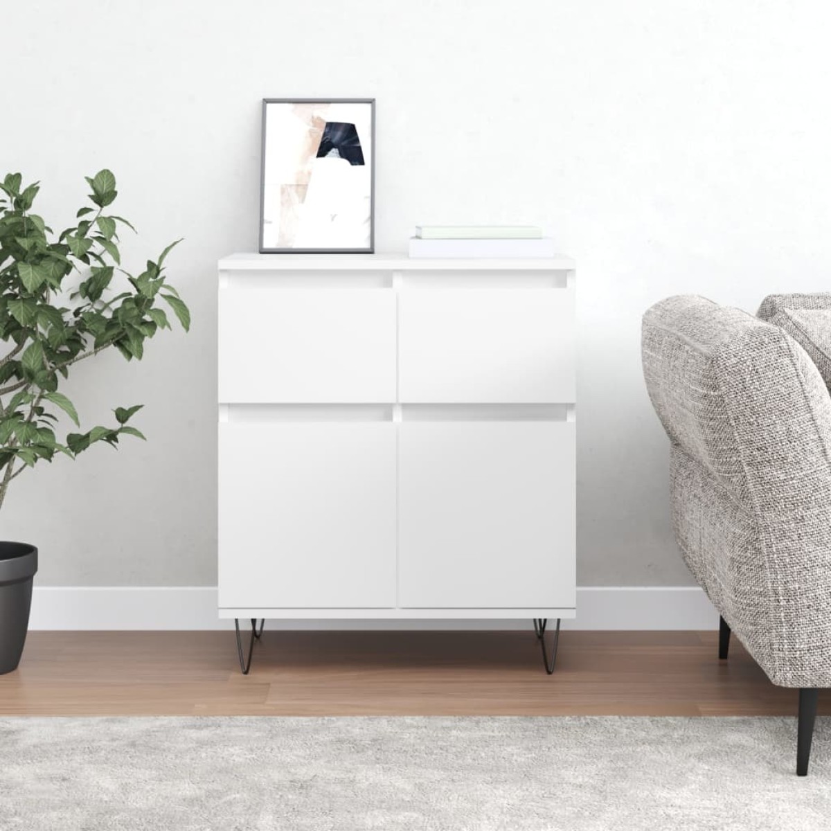 vidaXL Συρταριέρα Λευκή 60 x 35 x 70 εκ. από Επεξεργασμένο Ξύλο