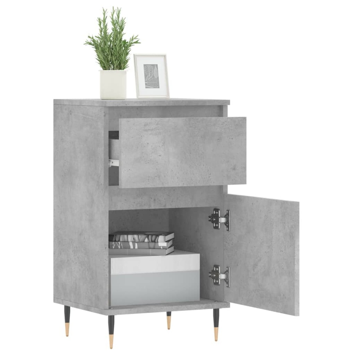 vidaXL Ντουλάπια 2 τεμ. Γκρι Σκυροδ. 40x35x70 εκ. Επεξεργασμένο Ξύλο