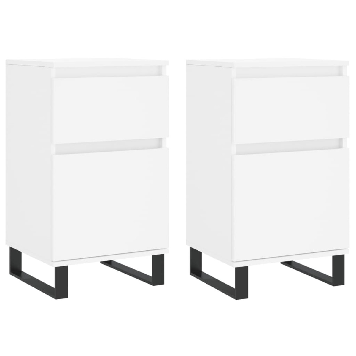 vidaXL Ντουλάπια 2 τεμ. Λευκά 40 x 35 x 70 εκ. από Επεξεργασμένο Ξύλο