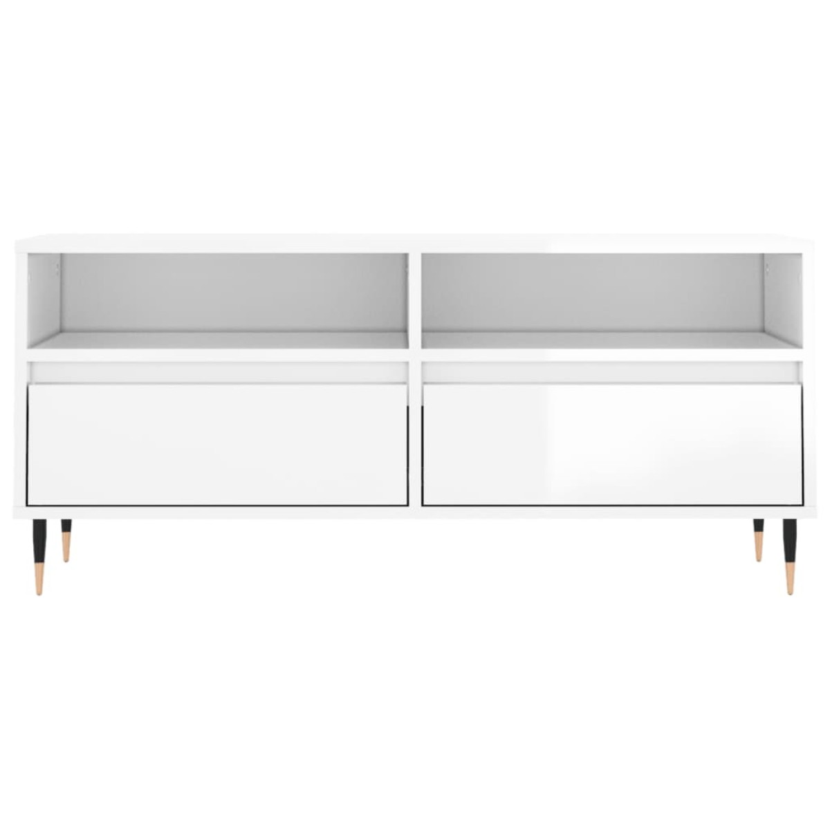 vidaXL Έπιπλο Τηλεόρασης Γυαλ. Λευκό 100x34,5x44,5 εκ. Επεξεργ. Ξύλο