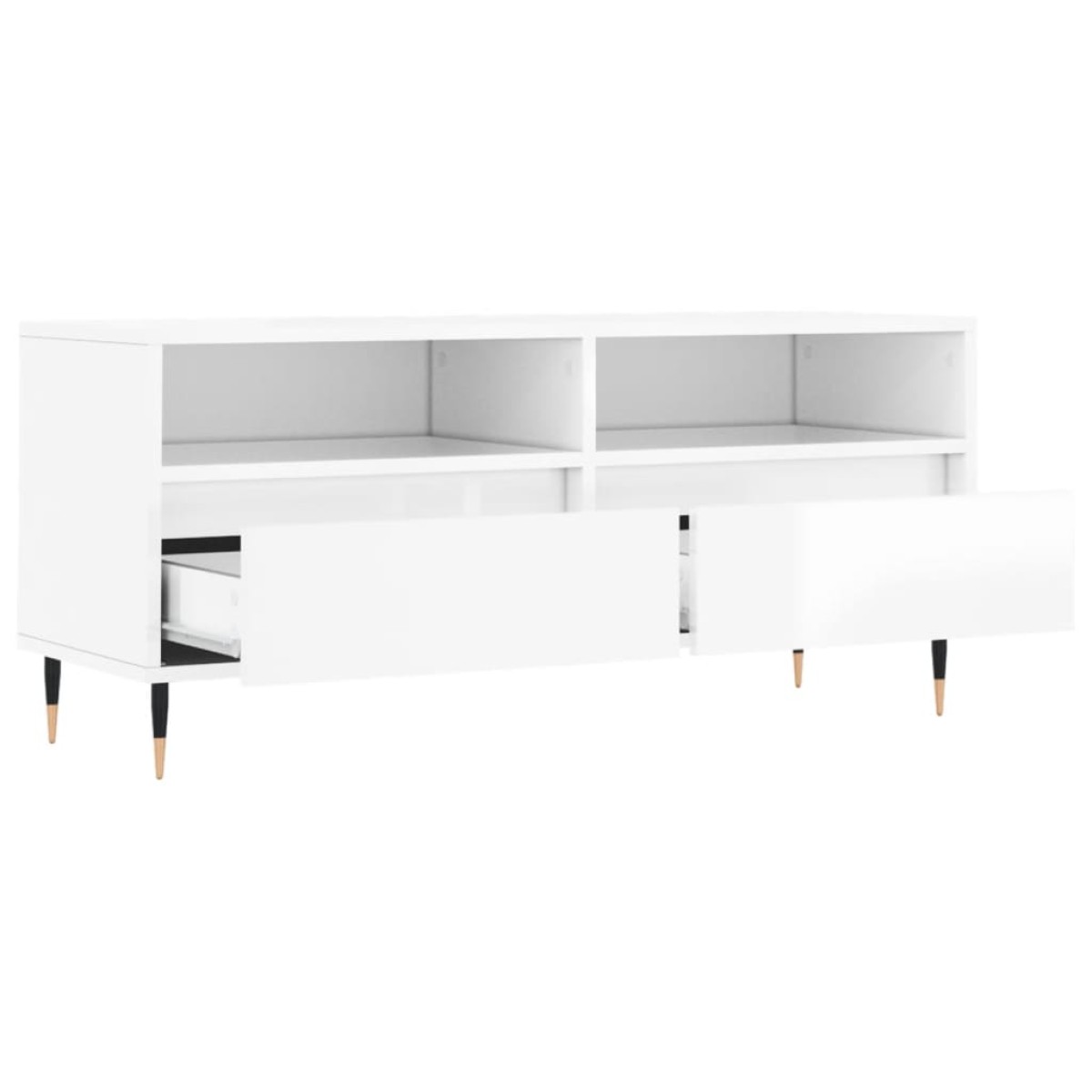vidaXL Έπιπλο Τηλεόρασης Γυαλ. Λευκό 100x34,5x44,5 εκ. Επεξεργ. Ξύλο