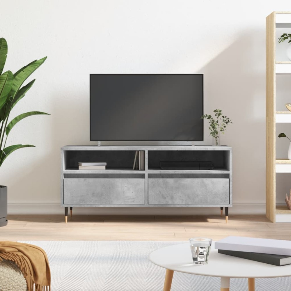 vidaXL Έπιπλο Τηλεόρασης Γκρι Σκυρ. 100 x 34,5 x 44,5 εκ. Επεξ. Ξύλο