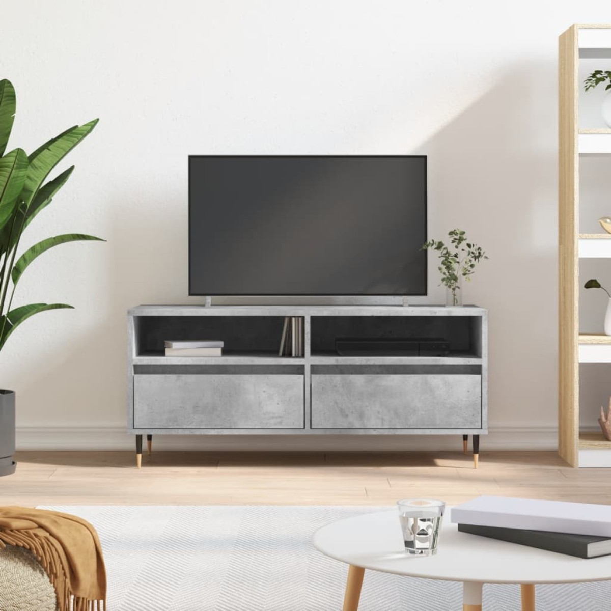 vidaXL Έπιπλο Τηλεόρασης Γκρι Σκυρ. 100 x 34,5 x 44,5 εκ. Επεξ. Ξύλο