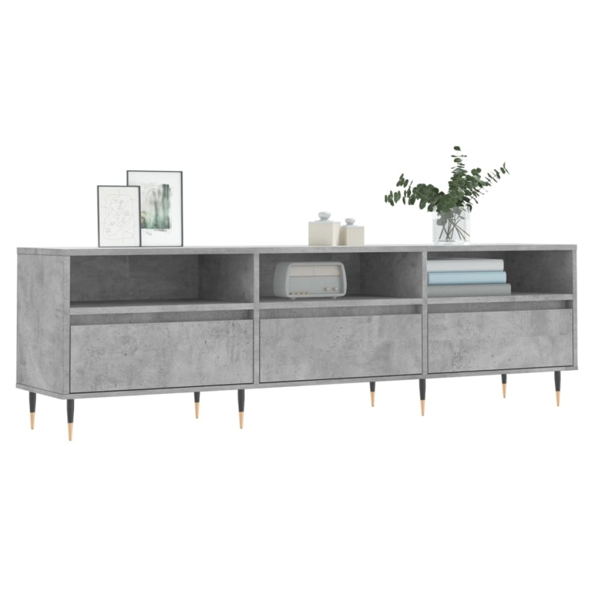 vidaXL Έπιπλο Τηλεόρασης Γκρι Σκυρ. 150x30x44,5 εκ. Επεξ. Ξύλο