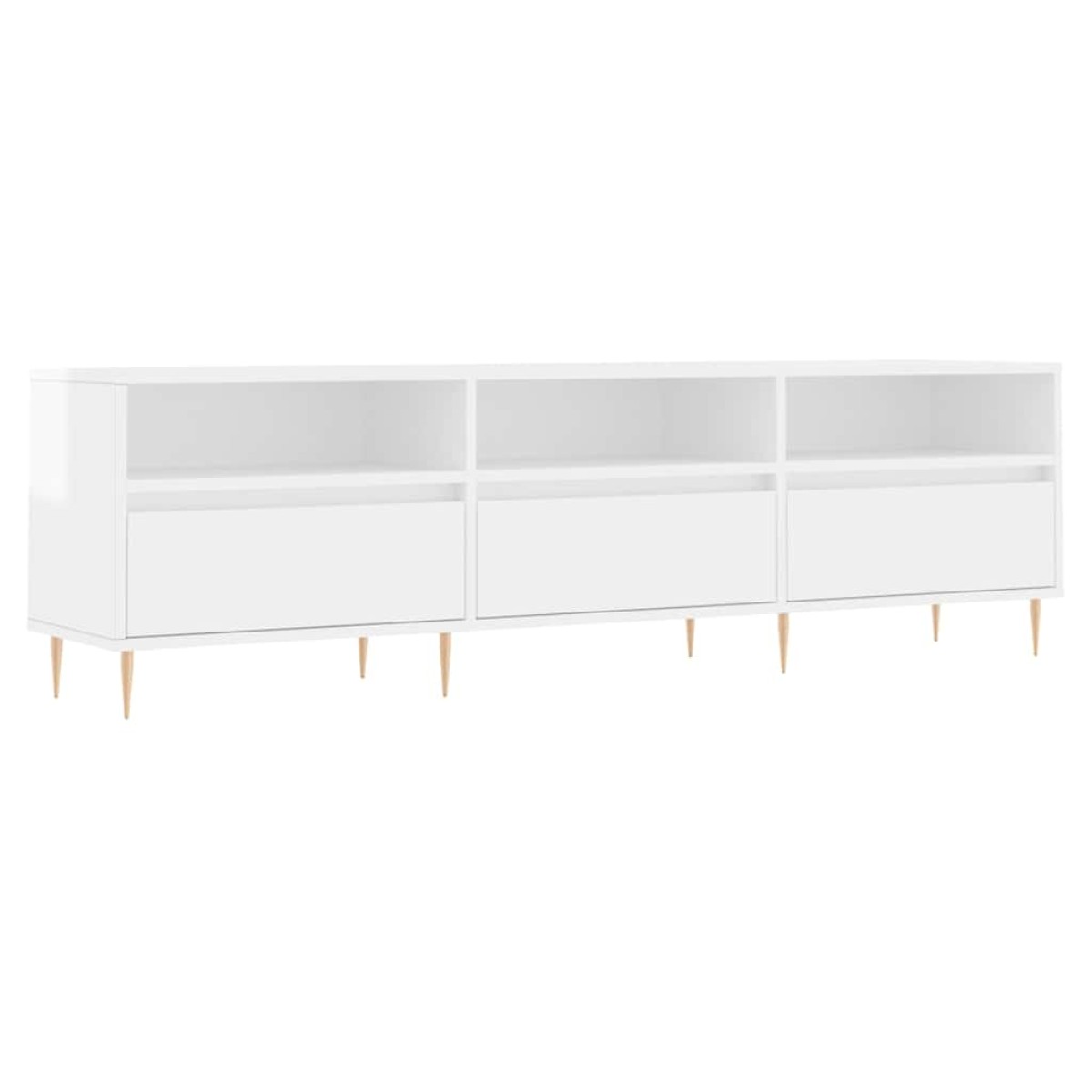 vidaXL Έπιπλο Τηλεόρασης Γυαλ. Λευκό 150x30x44,5 εκ Επεξεργασμένο Ξύλο